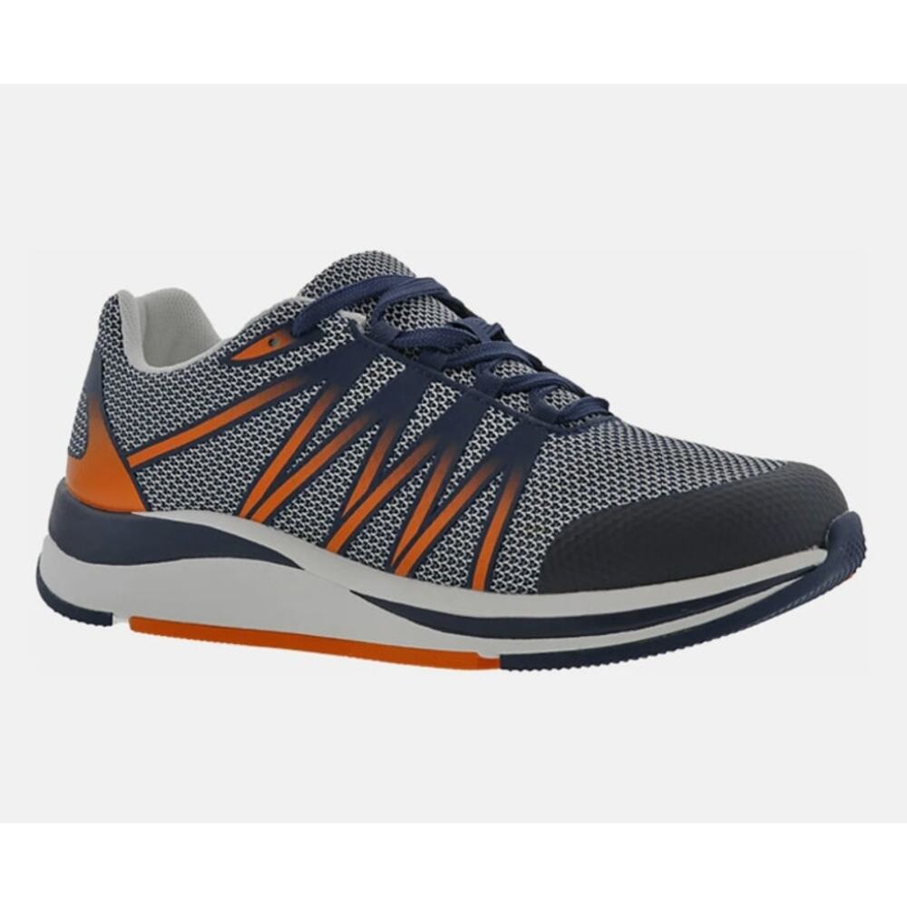 Drew Player Performance Sneaker Navy Orange Mesh Combo Sz 12 4 Wide NIB Comfort